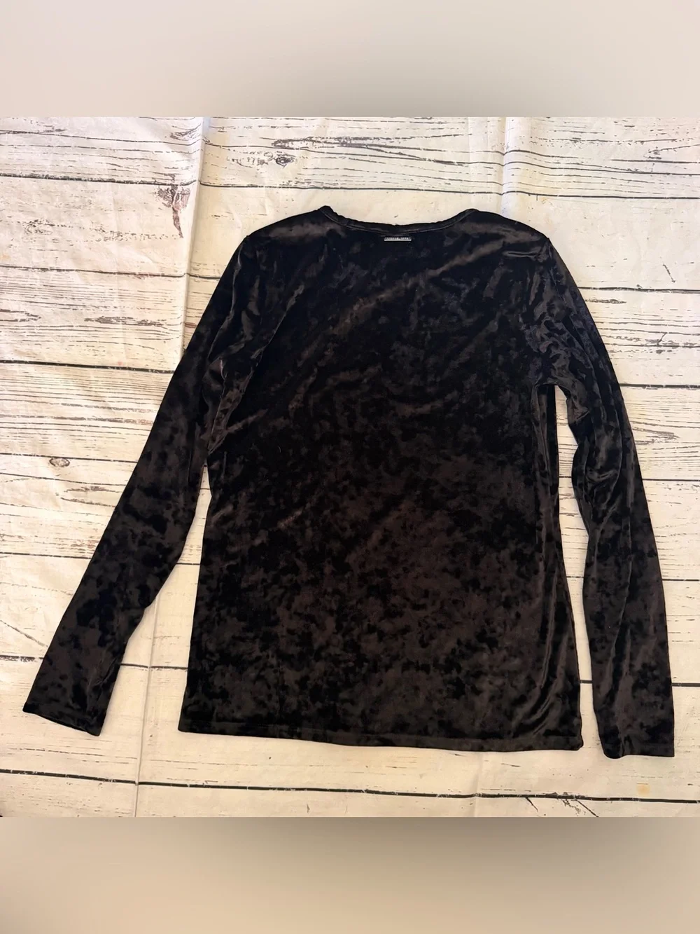 Michael Kors women's Black Velvet Long Sleeve Tee
